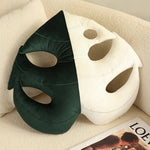 Green Plant Pillow – Plush Philodendron & Monstera Decorative Cushion for Home Décor