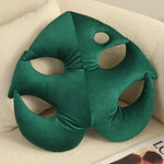 Green Plant Pillow – Plush Philodendron & Monstera Decorative Cushion for Home Décor