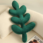 Green Plant Pillow – Plush Philodendron & Monstera Decorative Cushion for Home Décor