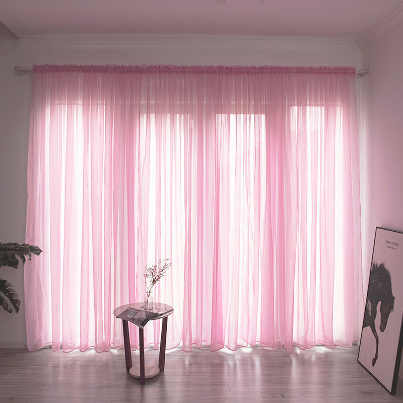 Simple & Modern Balcony Gauze Curtain – Light Transmission Cotton Sheer in Multiple Colors & Sizes
