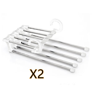 5-in-1 Wardrobe Hanger – Stainless Steel Multi-Functional Clothes & Pants Organizer
