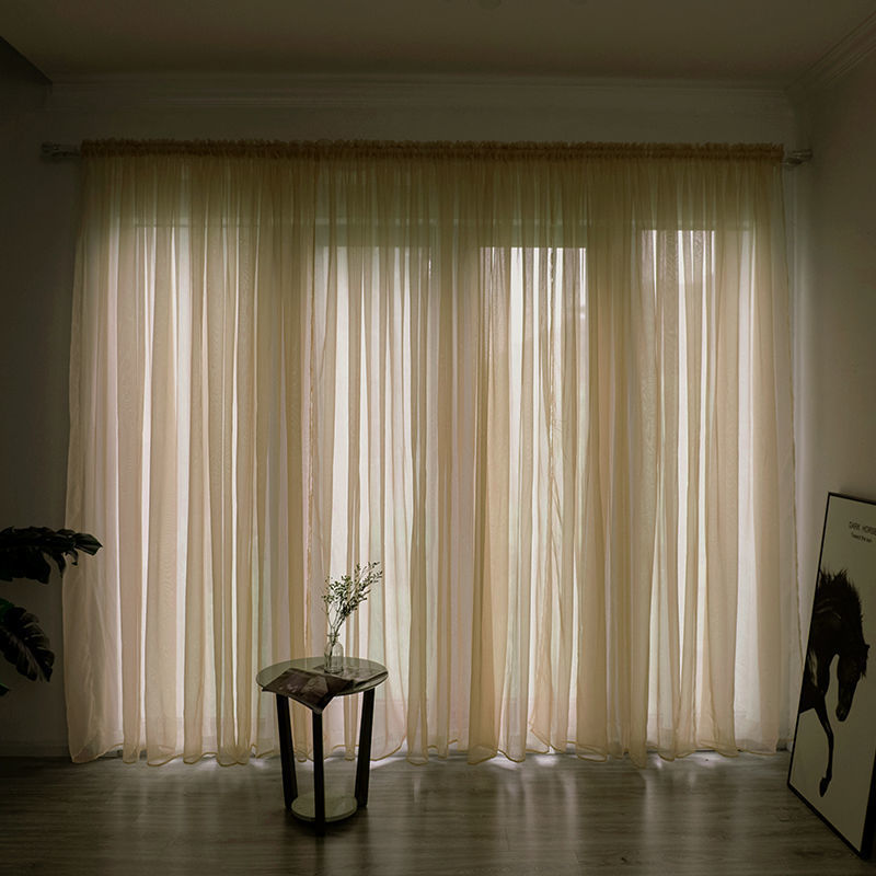 Simple & Modern Balcony Gauze Curtain – Light Transmission Cotton Sheer in Multiple Colors & Sizes