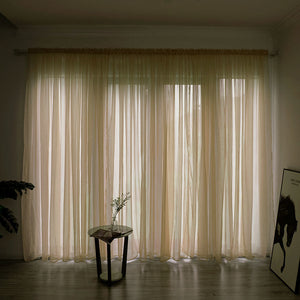 Simple & Modern Balcony Gauze Curtain – Light Transmission Cotton Sheer in Multiple Colors & Sizes