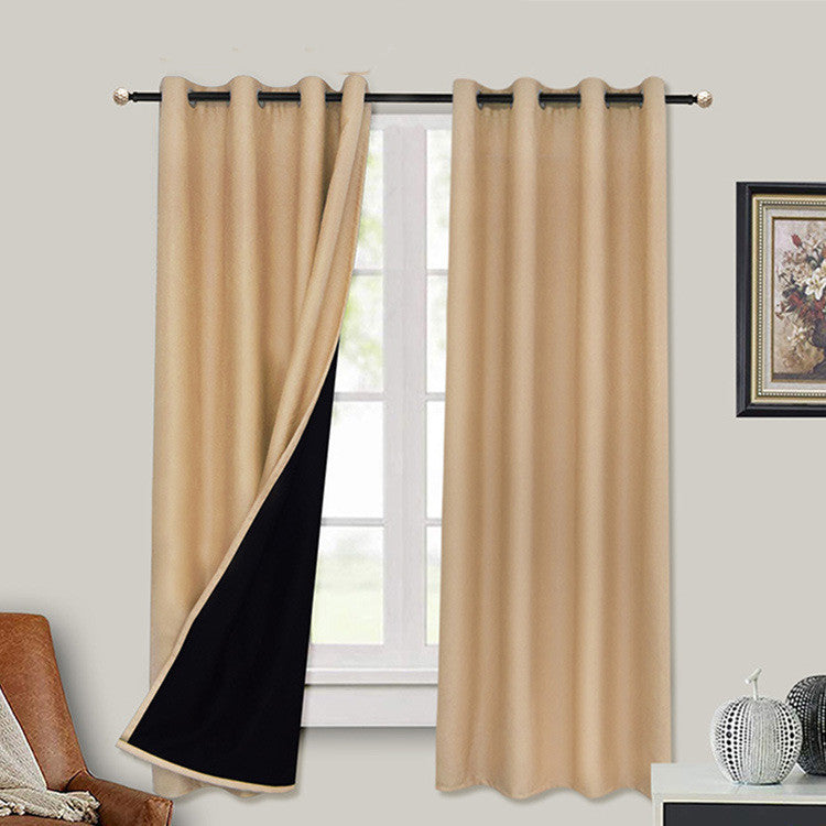 Full Blackout Curtains with Black Lining – Modern Polyester Shading Drapes for Bedroom & Living Room