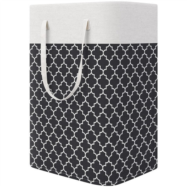 Cotton Cloth Laundry Basket with Long Handle – 40×30×60cm Modern Simple Hamper for Bathroom & Toilet Storage