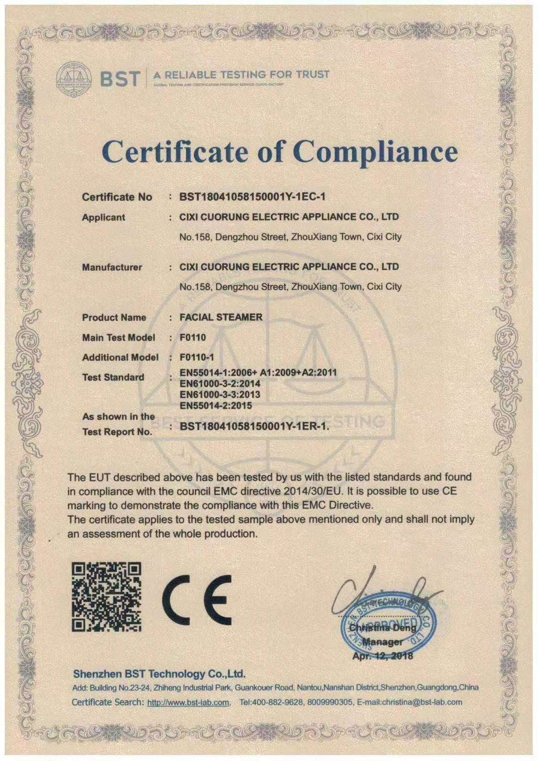 Household Nano Ionic Facial Steamer – Portable Skin Moisturizer & Pore Cleaner with CE Certification