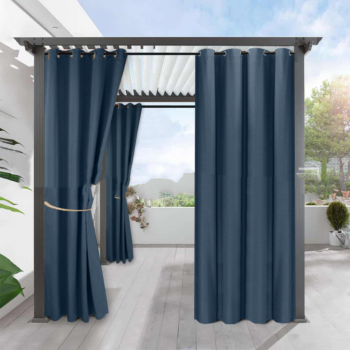 Simple Full Blackout Linen Curtains – Waterproof, Heat Insulation, Modern Solid Color Drapes for Home Windows