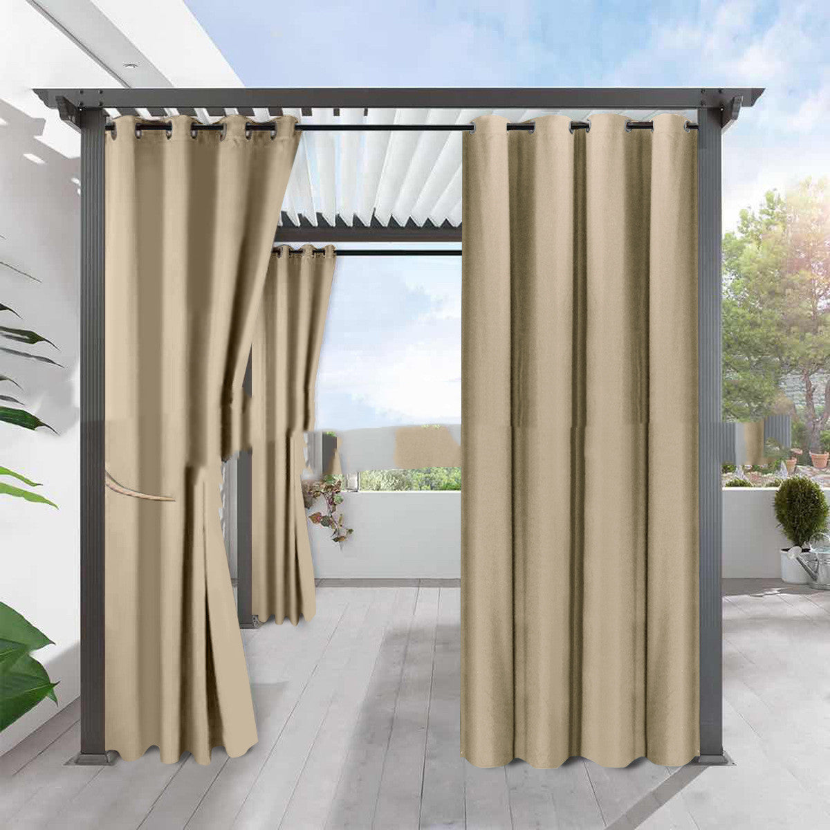 Simple Full Blackout Linen Curtains – Waterproof, Heat Insulation, Modern Solid Color Drapes for Home Windows