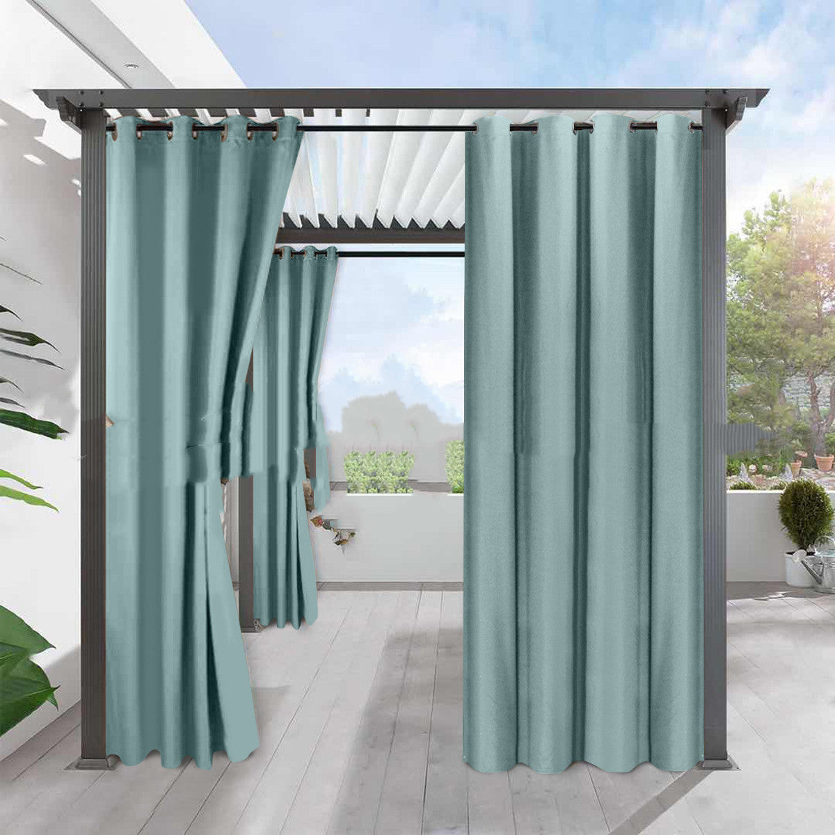 Simple Full Blackout Linen Curtains – Waterproof, Heat Insulation, Modern Solid Color Drapes for Home Windows