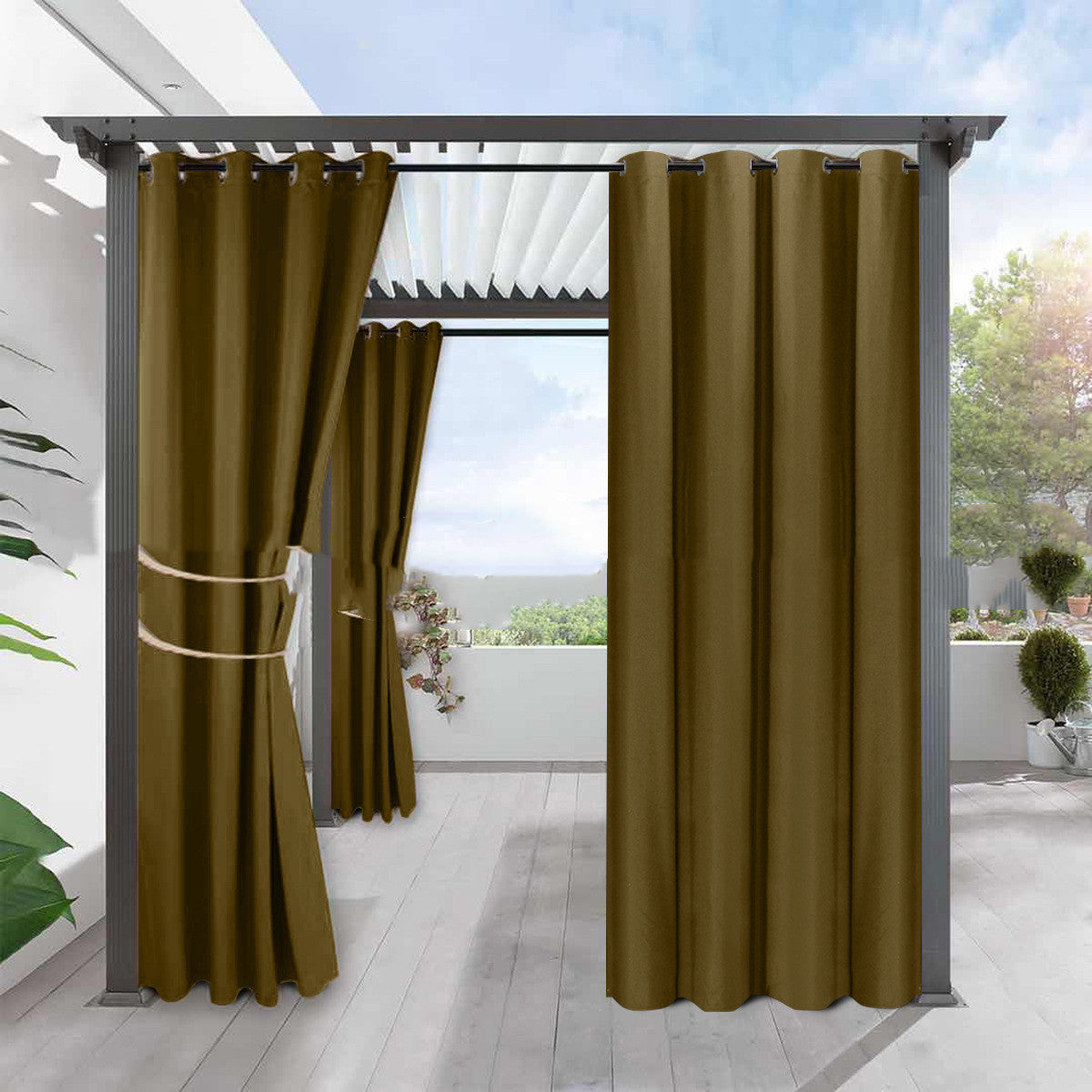 Simple Full Blackout Linen Curtains – Waterproof, Heat Insulation, Modern Solid Color Drapes for Home Windows