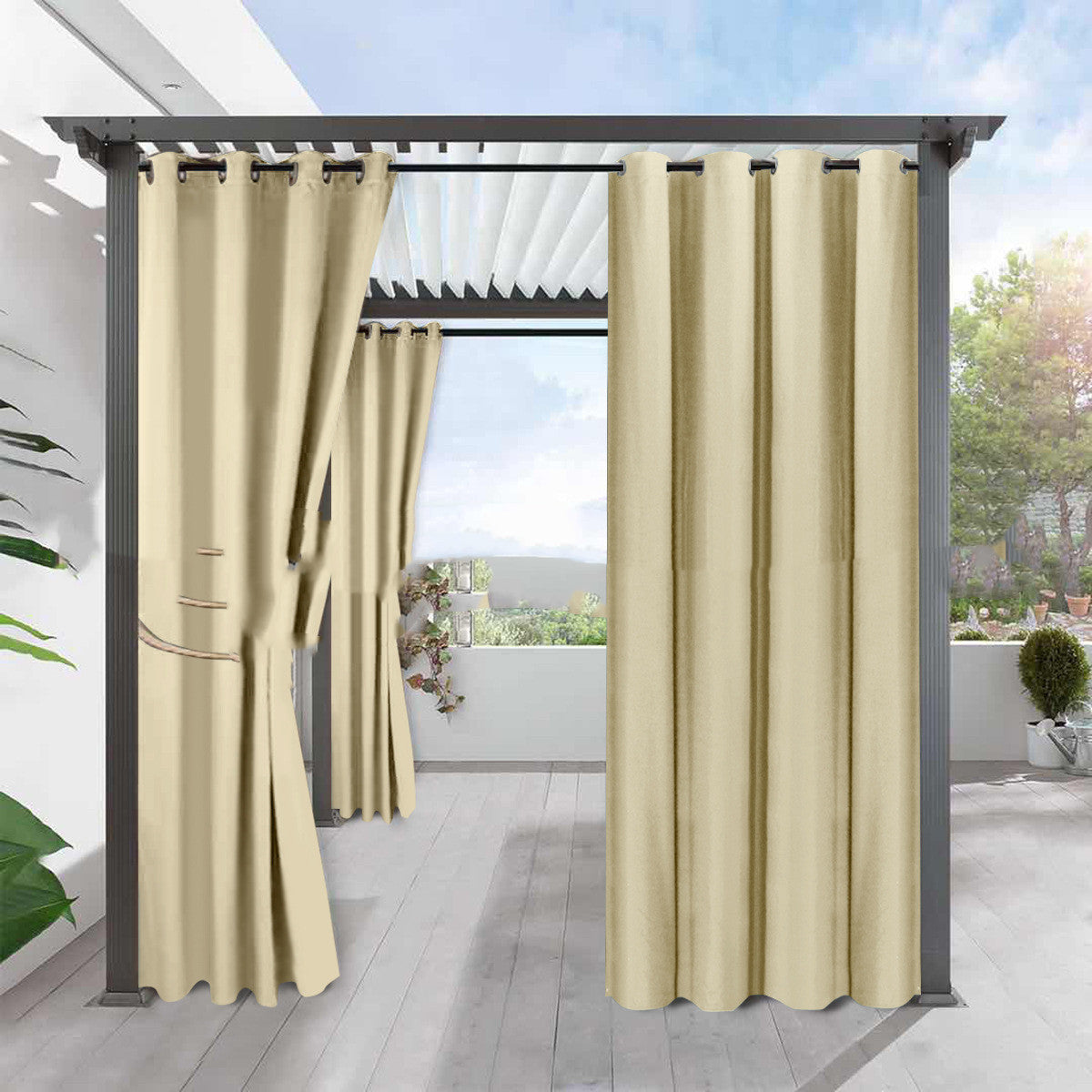 Simple Full Blackout Linen Curtains – Waterproof, Heat Insulation, Modern Solid Color Drapes for Home Windows