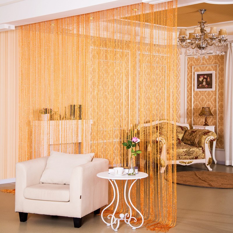 Silver Thread Door Curtain – Decorative Partition Hanging Curtain & Window Screen in Multiple Colors