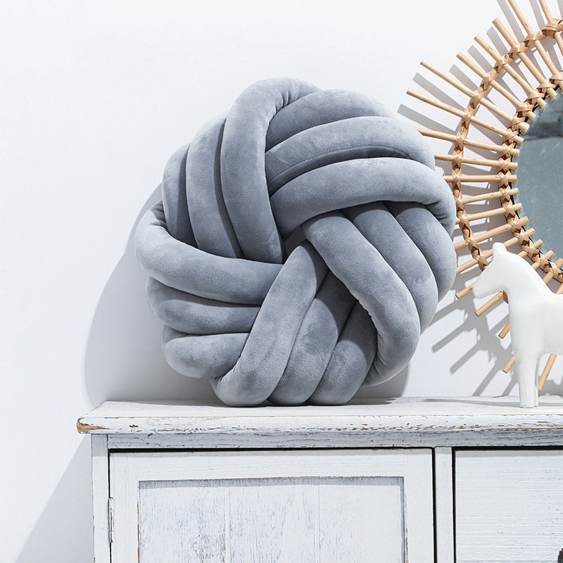 Nordic Knotted Plush Pillow – Decorative Sofa Cushion for Living Room, Office & Home Décor