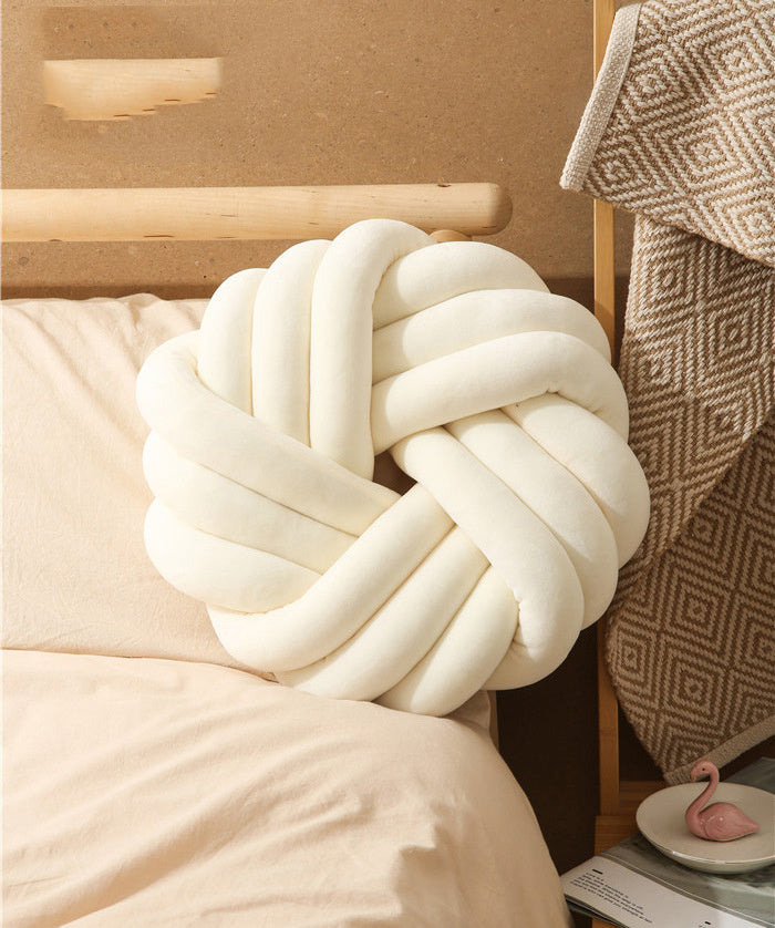 Nordic Knotted Plush Pillow – Decorative Sofa Cushion for Living Room, Office & Home Décor