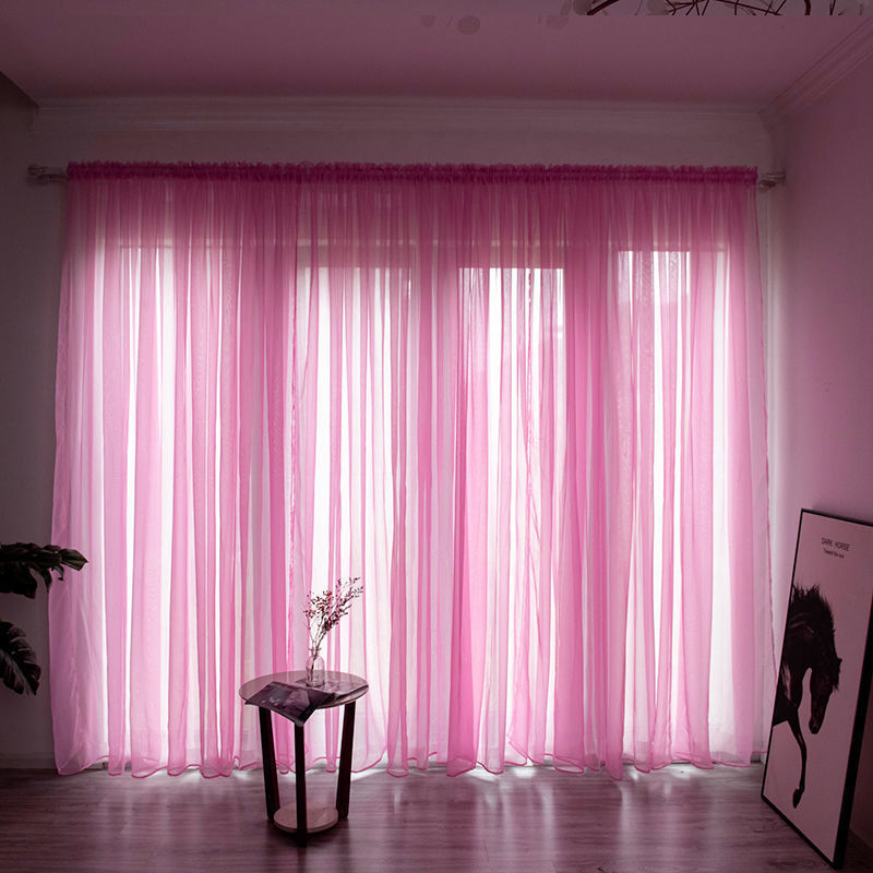 Simple & Modern Balcony Gauze Curtain – Light Transmission Cotton Sheer in Multiple Colors & Sizes