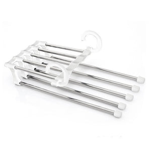 5-in-1 Wardrobe Hanger – Stainless Steel Multi-Functional Clothes & Pants Organizer