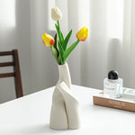 Nordic Ceramic Vases – Modern Double Shaped Decorative Vases for Home, Living Room & Office Décor