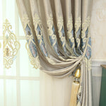 Luxury European Embroidery Curtains – High Sunshade Cotton Drapes for Living Room & Bedroom Decor