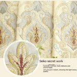 Luxury European Embroidery Curtains – High Sunshade Cotton Drapes for Living Room & Bedroom Decor