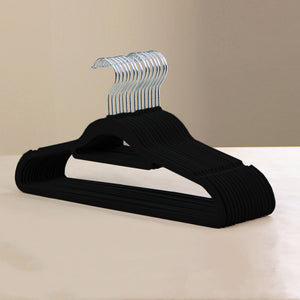 Flocked Non-Slip Coat Hangers – Space Saving Plastic Clothes Hangers for Home Wardrobe