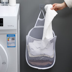 Foldable Laundry Basket with Hanger – Wall-Mounted Dirty Clothes Hamper for Bathroom & Bedroom, Space-Saving Storage Bag