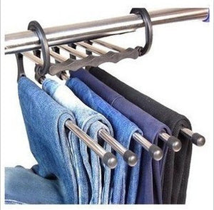 5-in-1 Wardrobe Hanger – Stainless Steel Multi-Functional Clothes & Pants Organizer