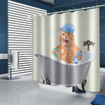 Waterproof Polyester Shower Curtain – Modern Cute Cat Design Bathroom Curtain for Home & Kids