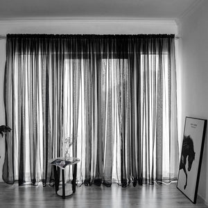Simple & Modern Balcony Gauze Curtain – Light Transmission Cotton Sheer in Multiple Colors & Sizes