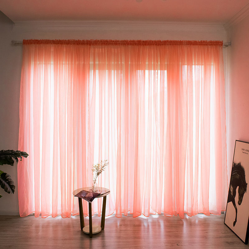 Simple & Modern Balcony Gauze Curtain – Light Transmission Cotton Sheer in Multiple Colors & Sizes