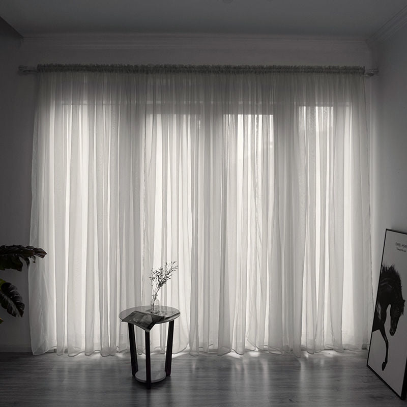 Simple & Modern Balcony Gauze Curtain – Light Transmission Cotton Sheer in Multiple Colors & Sizes
