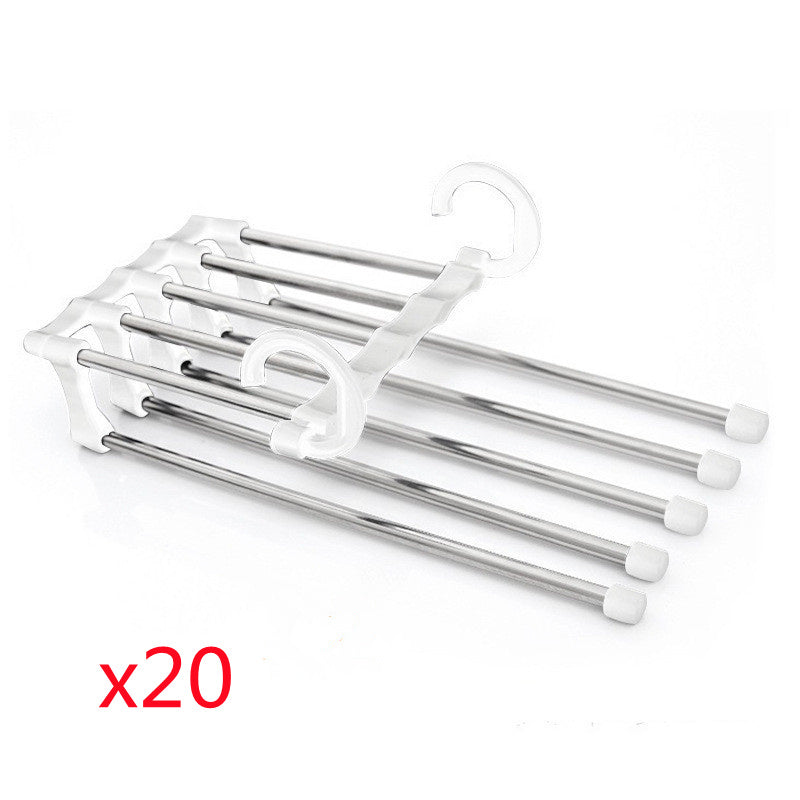 5-in-1 Wardrobe Hanger – Stainless Steel Multi-Functional Clothes & Pants Organizer