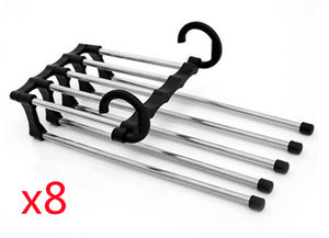 5-in-1 Wardrobe Hanger – Stainless Steel Multi-Functional Clothes & Pants Organizer