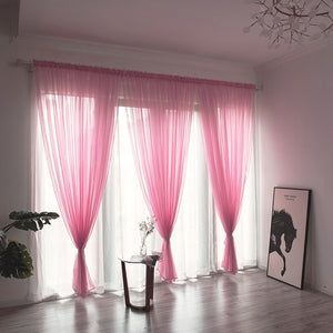 Simple & Modern Balcony Gauze Curtain – Light Transmission Cotton Sheer in Multiple Colors & Sizes