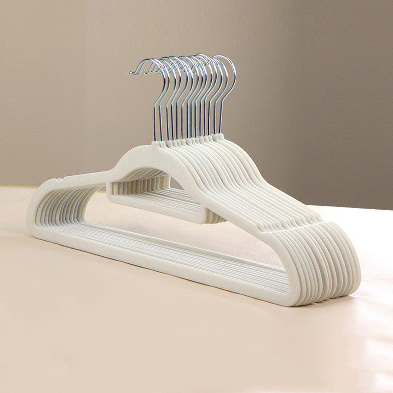 Flocked Non-Slip Coat Hangers – Space Saving Plastic Clothes Hangers for Home Wardrobe