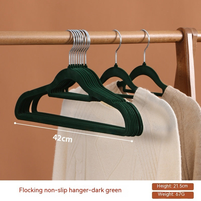 Flocked Non-Slip Coat Hangers – Space Saving Plastic Clothes Hangers for Home Wardrobe