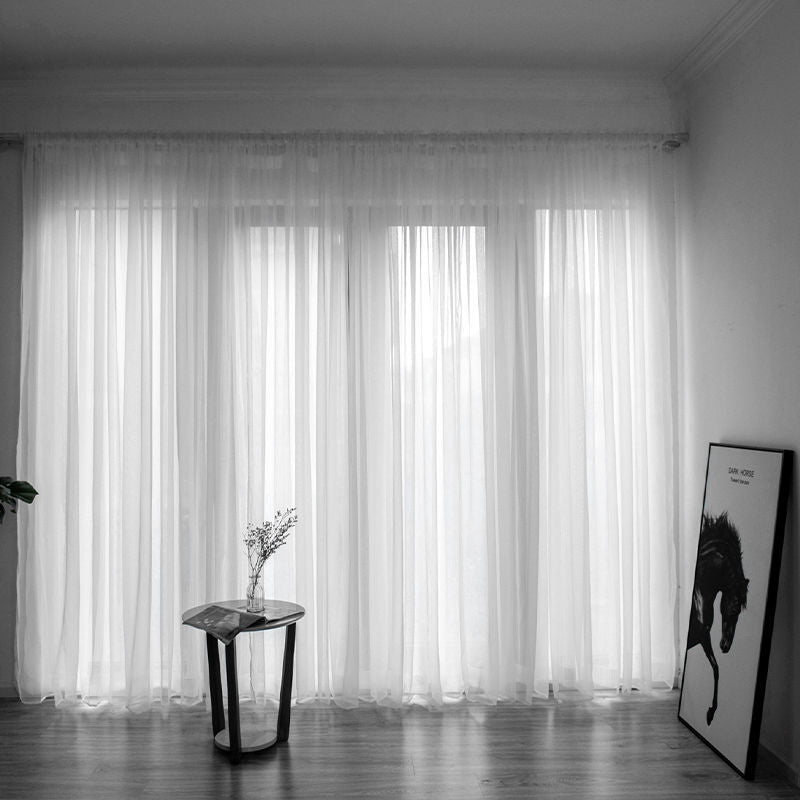 Simple & Modern Balcony Gauze Curtain – Light Transmission Cotton Sheer in Multiple Colors & Sizes