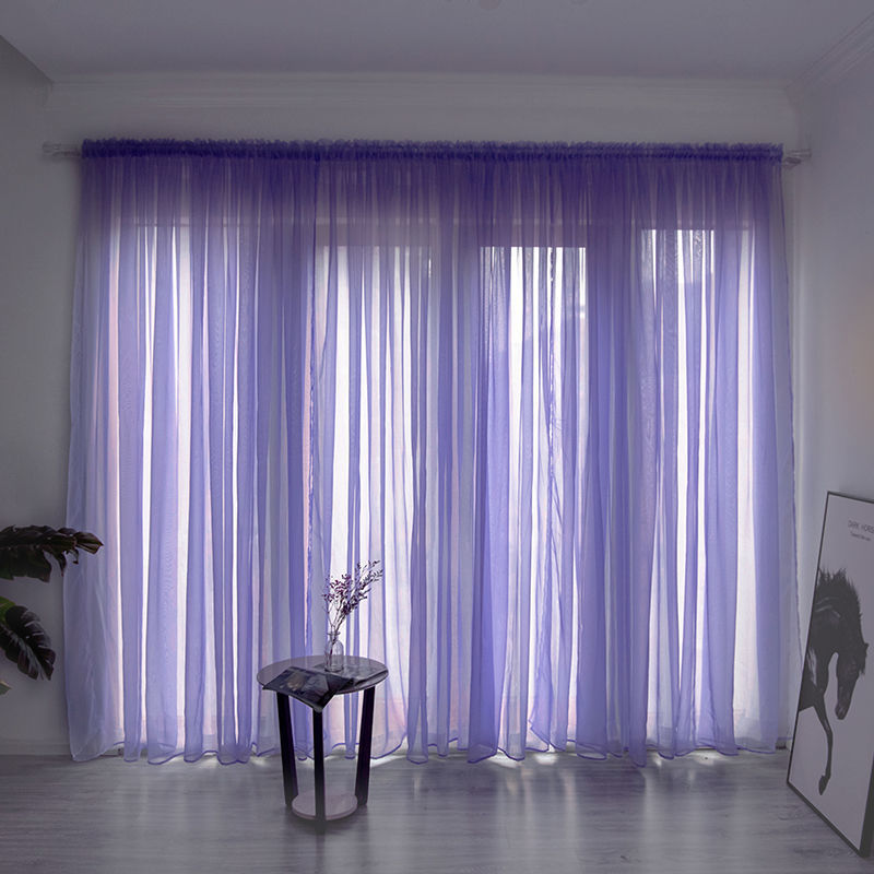Simple & Modern Balcony Gauze Curtain – Light Transmission Cotton Sheer in Multiple Colors & Sizes
