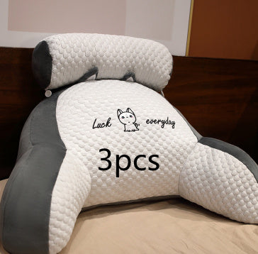 Fluffy Triangle Reading Cushion – Large Backrest Pillow for Sofa, Bed & Office Chair Lumbar Support