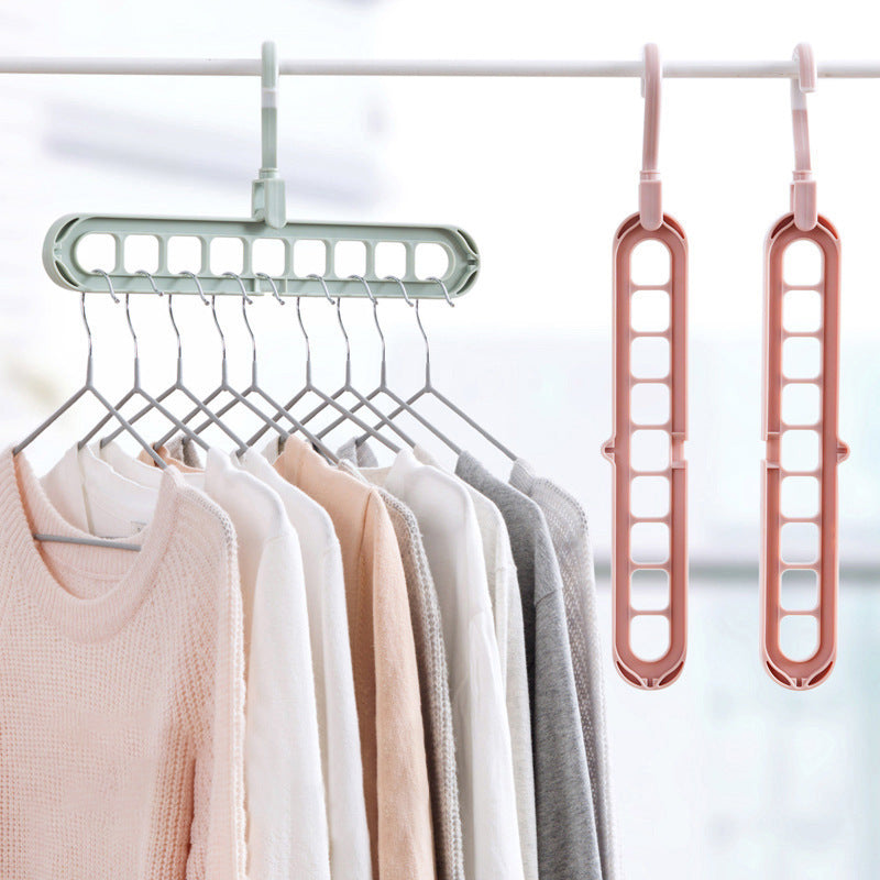9-Hole Clothes Hanger Organizer – Space Saving Folding Magic Hanger for Closet & Storage