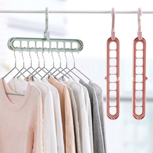 9-Hole Clothes Hanger Organizer – Space Saving Folding Magic Hanger for Closet & Storage