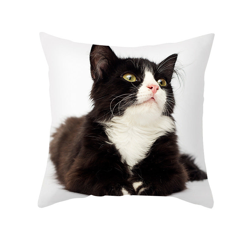 Black Cat Christmas Cushion Covers – 45x45cm Pillow Covers, Festive Cat Print Decorative Pillowcases for Sofa & Home Decor