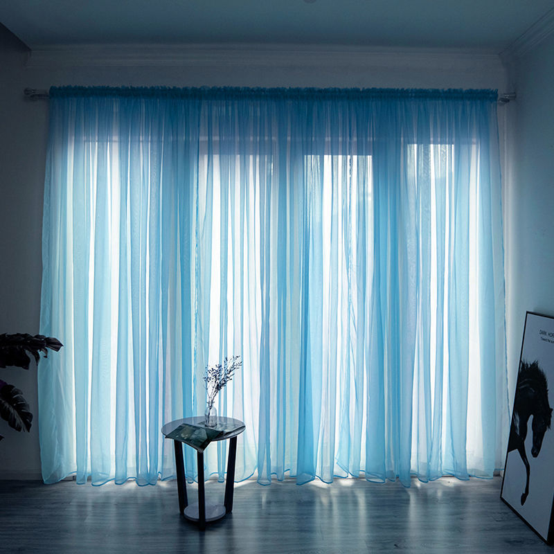 Simple & Modern Balcony Gauze Curtain – Light Transmission Cotton Sheer in Multiple Colors & Sizes