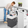 Cotton Cloth Laundry Basket with Long Handle – 40×30×60cm Modern Simple Hamper for Bathroom & Toilet Storage