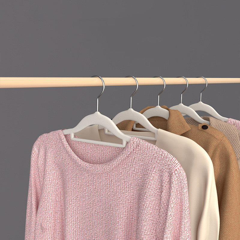 Flocked Non-Slip Coat Hangers – Space Saving Plastic Clothes Hangers for Home Wardrobe