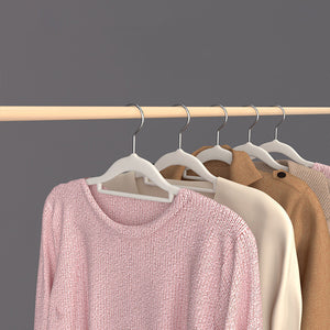 Flocked Non-Slip Coat Hangers – Space Saving Plastic Clothes Hangers for Home Wardrobe