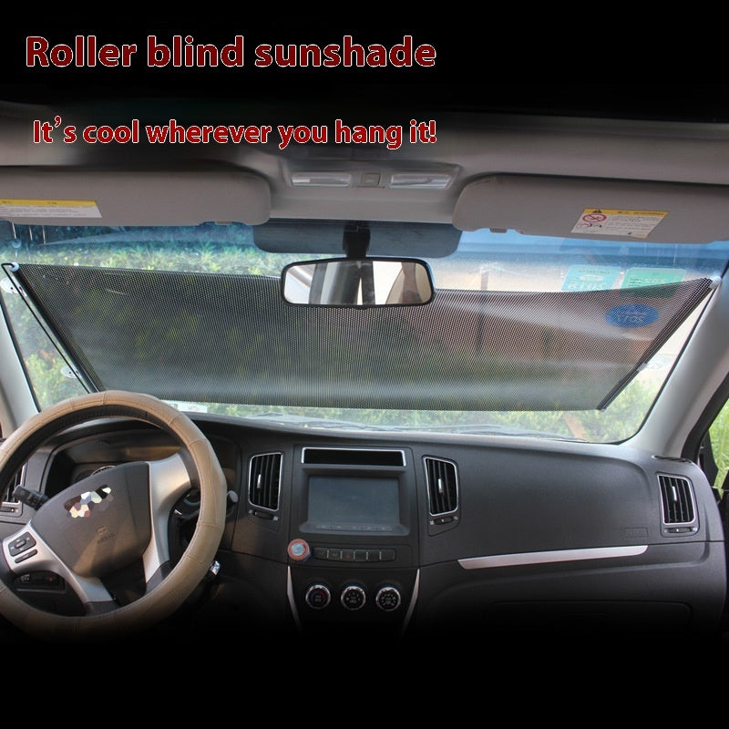 Household Window Sun Protection Shutter – Punch-Free Shading for Balcony, Home & Car | PVC Roll-Up with Suction Cups