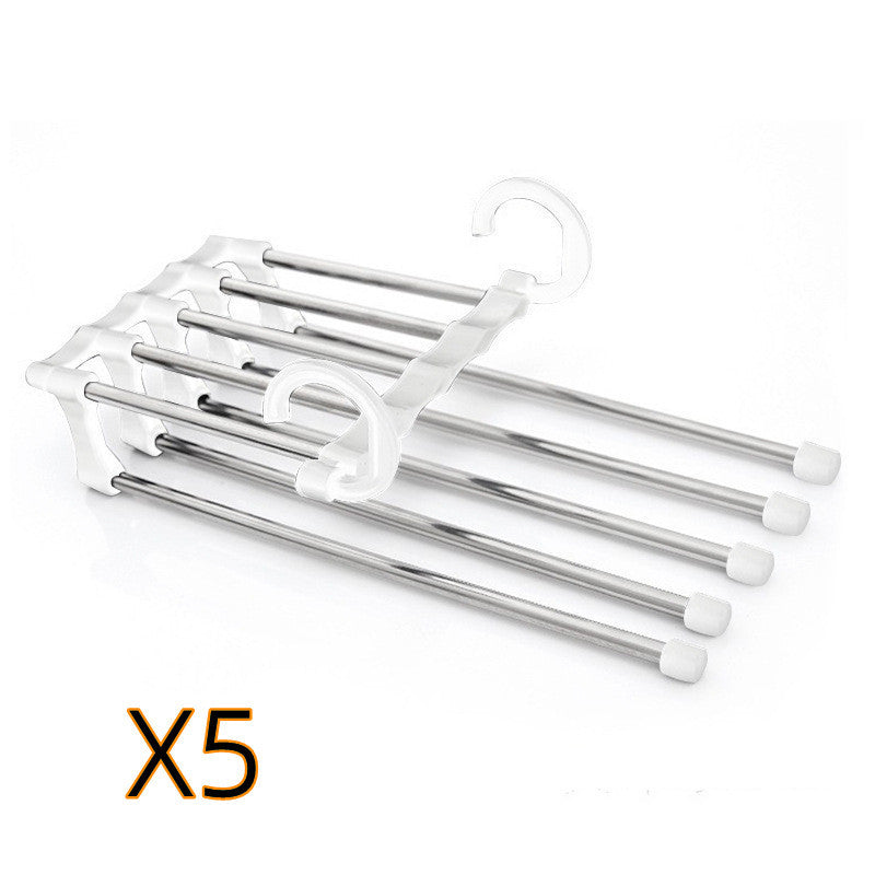 5-in-1 Wardrobe Hanger – Stainless Steel Multi-Functional Clothes & Pants Organizer