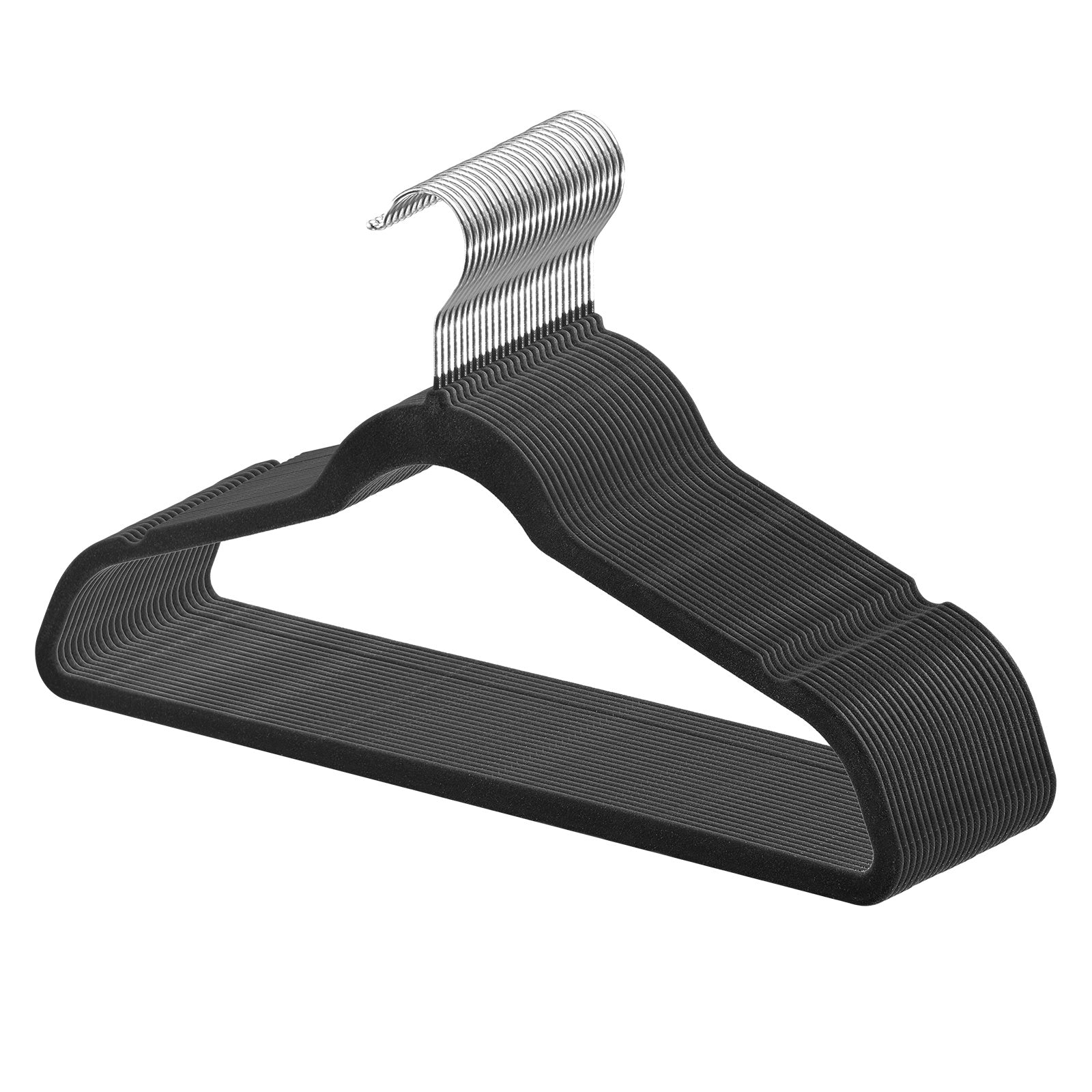 VEVOR Velvet Hangers 50 Pack – Black Non-Slip Clothes Hangers with 360° Swivel Hook, Slim Space-Saving Design