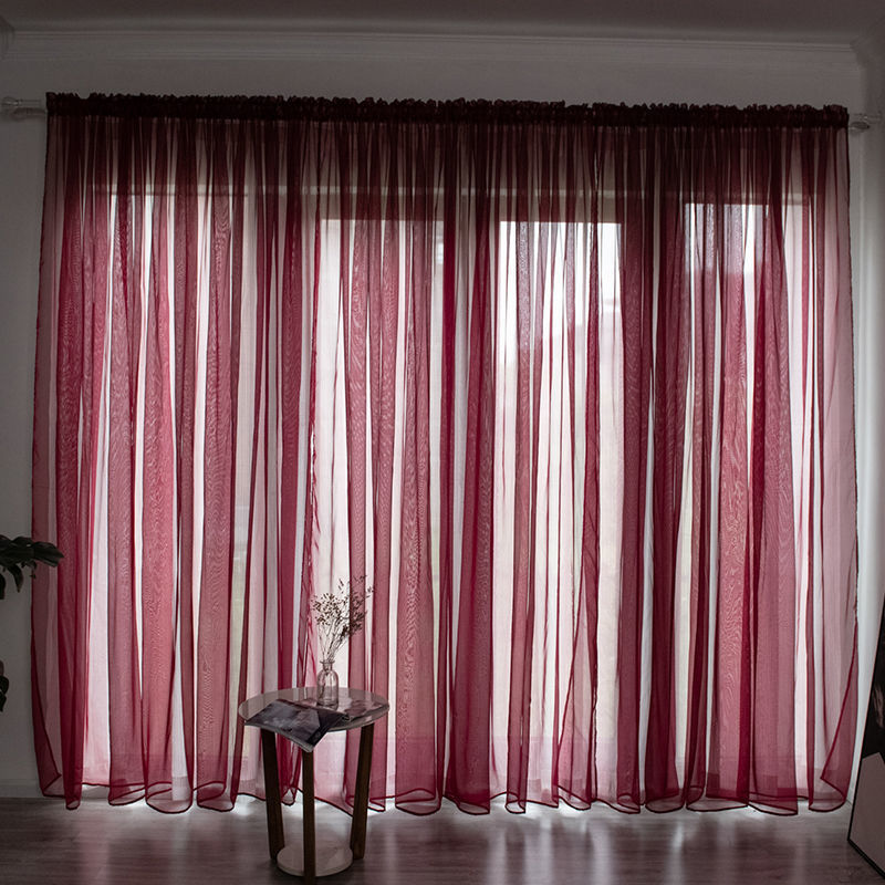Simple & Modern Balcony Gauze Curtain – Light Transmission Cotton Sheer in Multiple Colors & Sizes