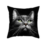 Black Cat Christmas Cushion Covers – 45x45cm Pillow Covers, Festive Cat Print Decorative Pillowcases for Sofa & Home Decor